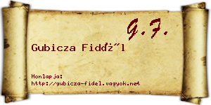 Gubicza Fidél névjegykártya